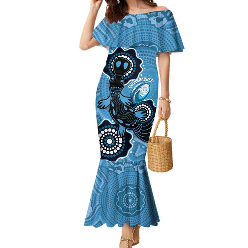 Custom NSW Blues Rugby Family Matching Mermaid Dress and Hawaiian Shirt 2024 Platypus Mix Aboriginal Art