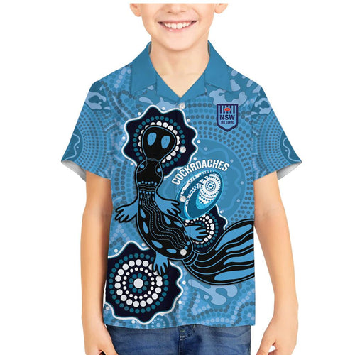 Custom NSW Blues Rugby Family Matching Mermaid Dress and Hawaiian Shirt 2024 Platypus Mix Aboriginal Art