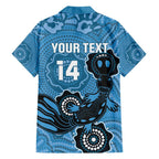 Custom NSW Blues Rugby Family Matching Off Shoulder Maxi Dress and Hawaiian Shirt 2024 Platypus Mix Aboriginal Art