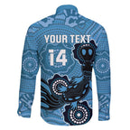 Custom NSW Blues Rugby Family Matching Off Shoulder Short Dress and Hawaiian Shirt 2024 Platypus Mix Aboriginal Art