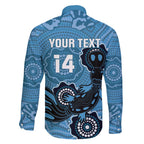 Custom NSW Blues Rugby Family Matching Short Sleeve Bodycon Dress and Hawaiian Shirt 2024 Platypus Mix Aboriginal Art