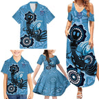 Custom NSW Blues Rugby Family Matching Summer Maxi Dress and Hawaiian Shirt 2024 Platypus Mix Aboriginal Art