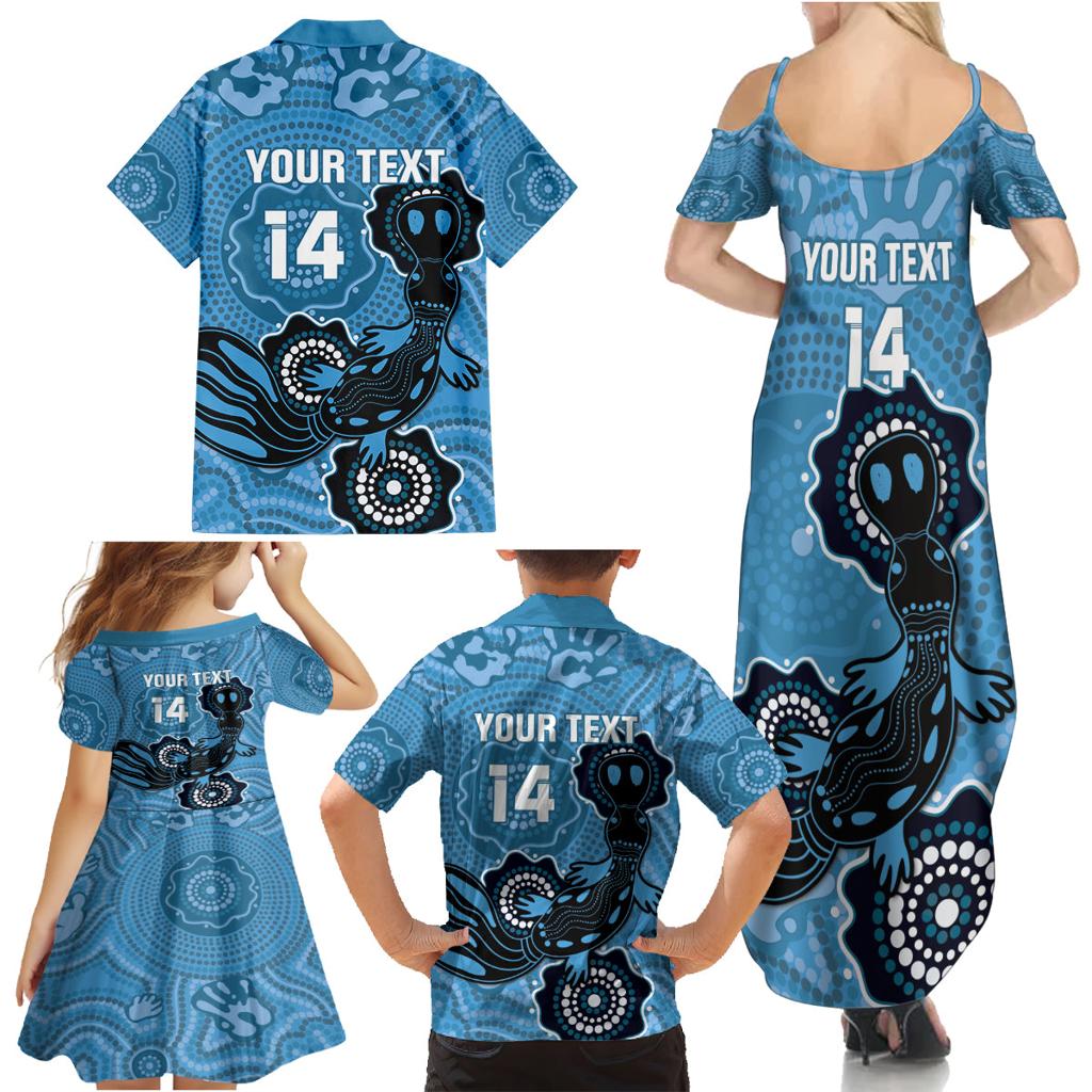 Custom NSW Blues Rugby Family Matching Summer Maxi Dress and Hawaiian Shirt 2024 Platypus Mix Aboriginal Art