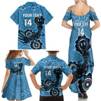 Custom NSW Blues Rugby Family Matching Summer Maxi Dress and Hawaiian Shirt 2024 Platypus Mix Aboriginal Art