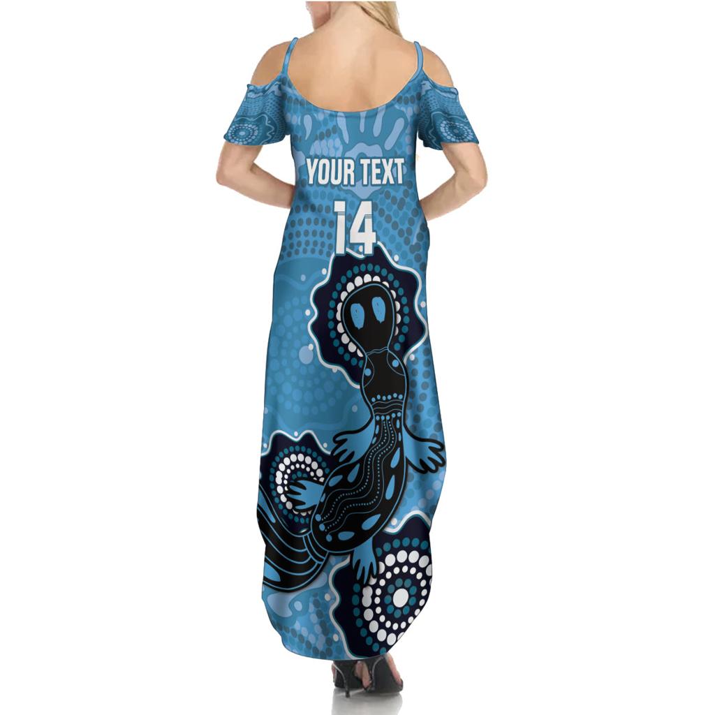 Custom NSW Blues Rugby Family Matching Summer Maxi Dress and Hawaiian Shirt 2024 Platypus Mix Aboriginal Art