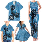 Custom NSW Blues Rugby Family Matching Tank Maxi Dress and Hawaiian Shirt 2024 Platypus Mix Aboriginal Art