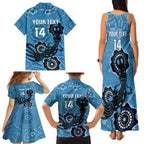 Custom NSW Blues Rugby Family Matching Tank Maxi Dress and Hawaiian Shirt 2024 Platypus Mix Aboriginal Art