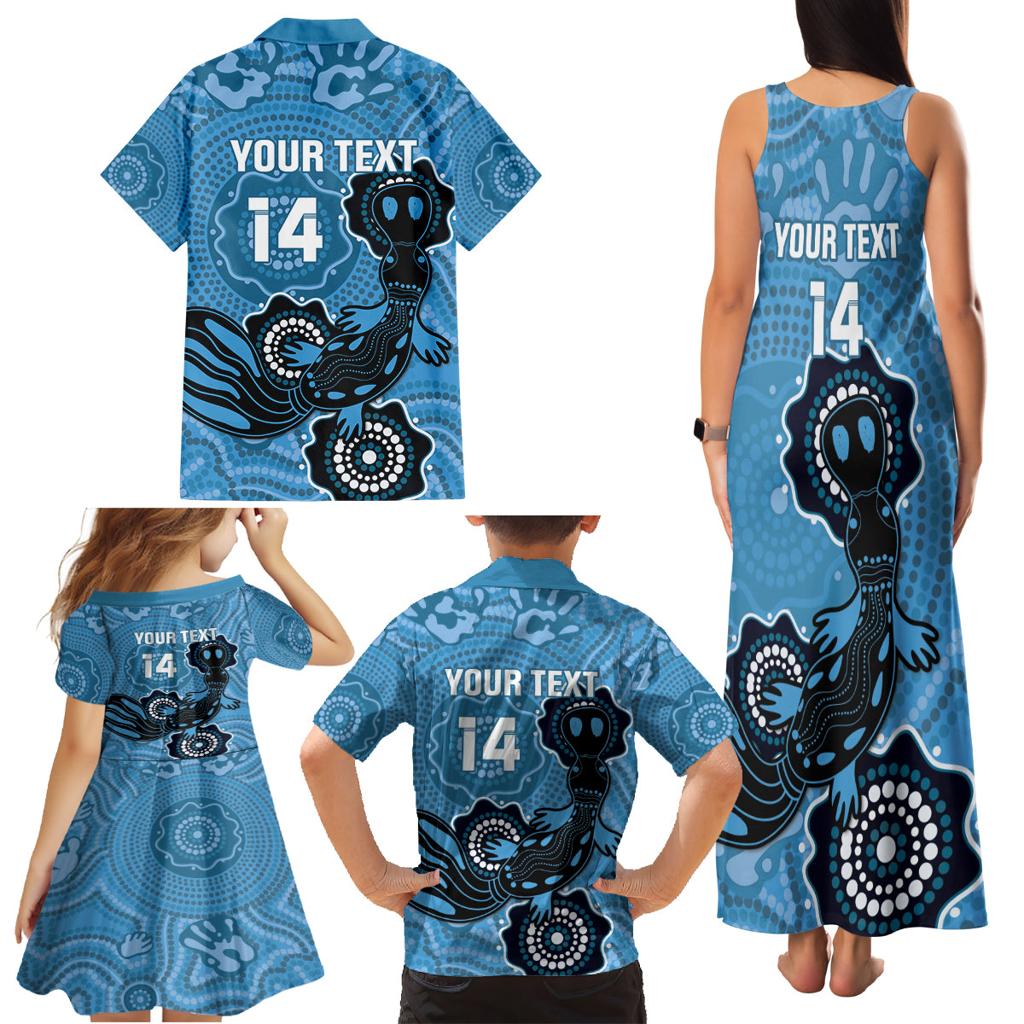 Custom NSW Blues Rugby Family Matching Tank Maxi Dress and Hawaiian Shirt 2024 Platypus Mix Aboriginal Art