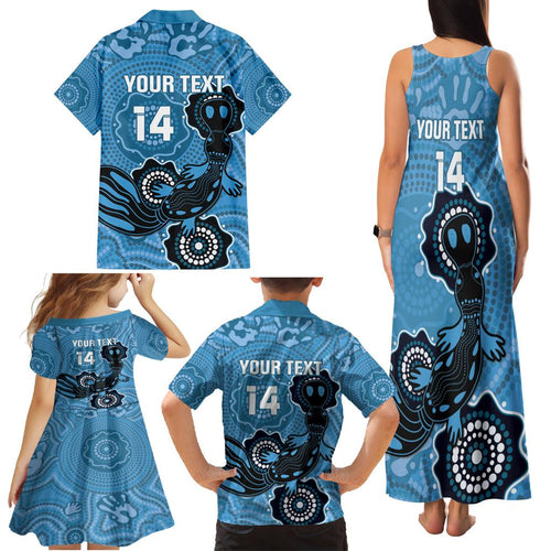 Custom NSW Blues Rugby Family Matching Tank Maxi Dress and Hawaiian Shirt 2024 Platypus Mix Aboriginal Art