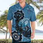 Custom NSW Blues Rugby Hawaiian Shirt 2024 Platypus Mix Aboriginal Art