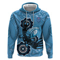 Custom NSW Blues Rugby Hoodie 2024 Platypus Mix Aboriginal Art