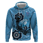 Custom NSW Blues Rugby Hoodie 2024 Platypus Mix Aboriginal Art