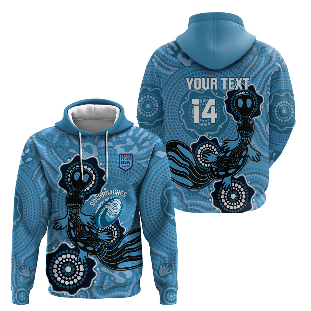 Custom NSW Blues Rugby Hoodie 2024 Platypus Mix Aboriginal Art