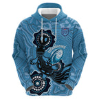Custom NSW Blues Rugby Hoodie 2024 Platypus Mix Aboriginal Art