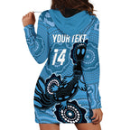 Custom NSW Blues Rugby Hoodie Dress 2024 Platypus Mix Aboriginal Art