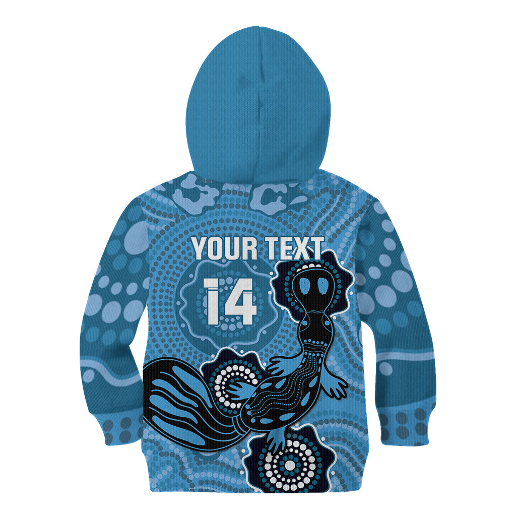 Custom NSW Blues Rugby Kid Hoodie 2024 Platypus Mix Aboriginal Art