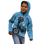 Custom NSW Blues Rugby Kid Hoodie 2024 Platypus Mix Aboriginal Art
