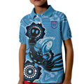 Custom NSW Blues Rugby Kid Polo Shirt 2024 Platypus Mix Aboriginal Art