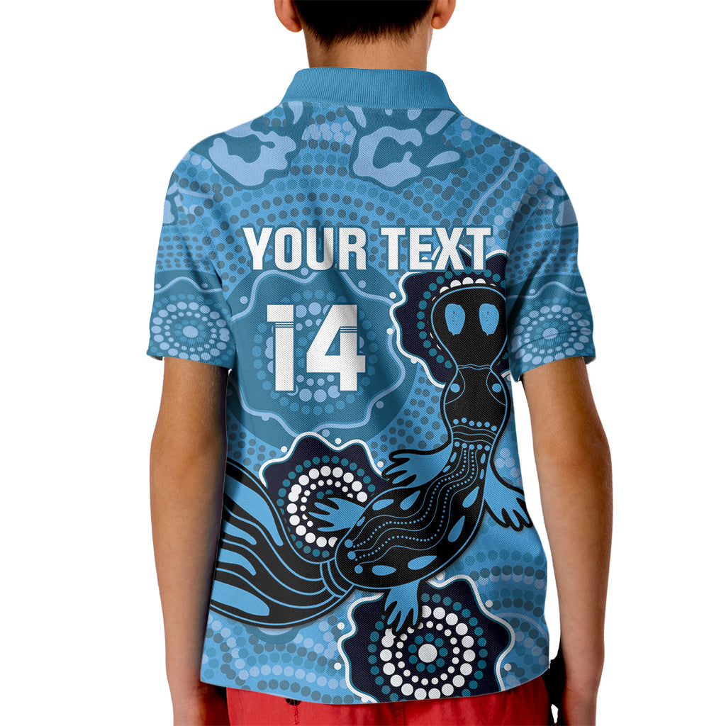 Custom NSW Blues Rugby Kid Polo Shirt 2024 Platypus Mix Aboriginal Art