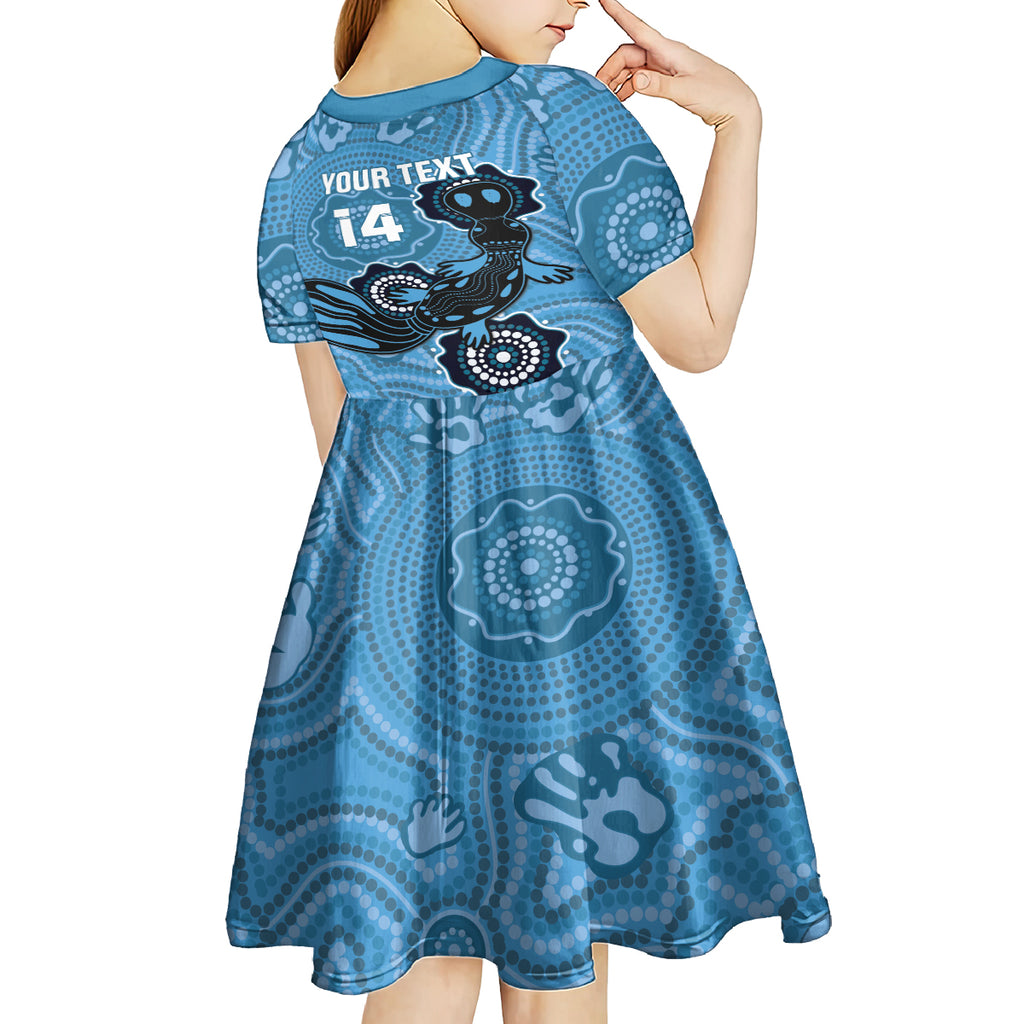 Custom NSW Blues Rugby Kid Short Sleeve Dress 2024 Platypus Mix Aboriginal Art