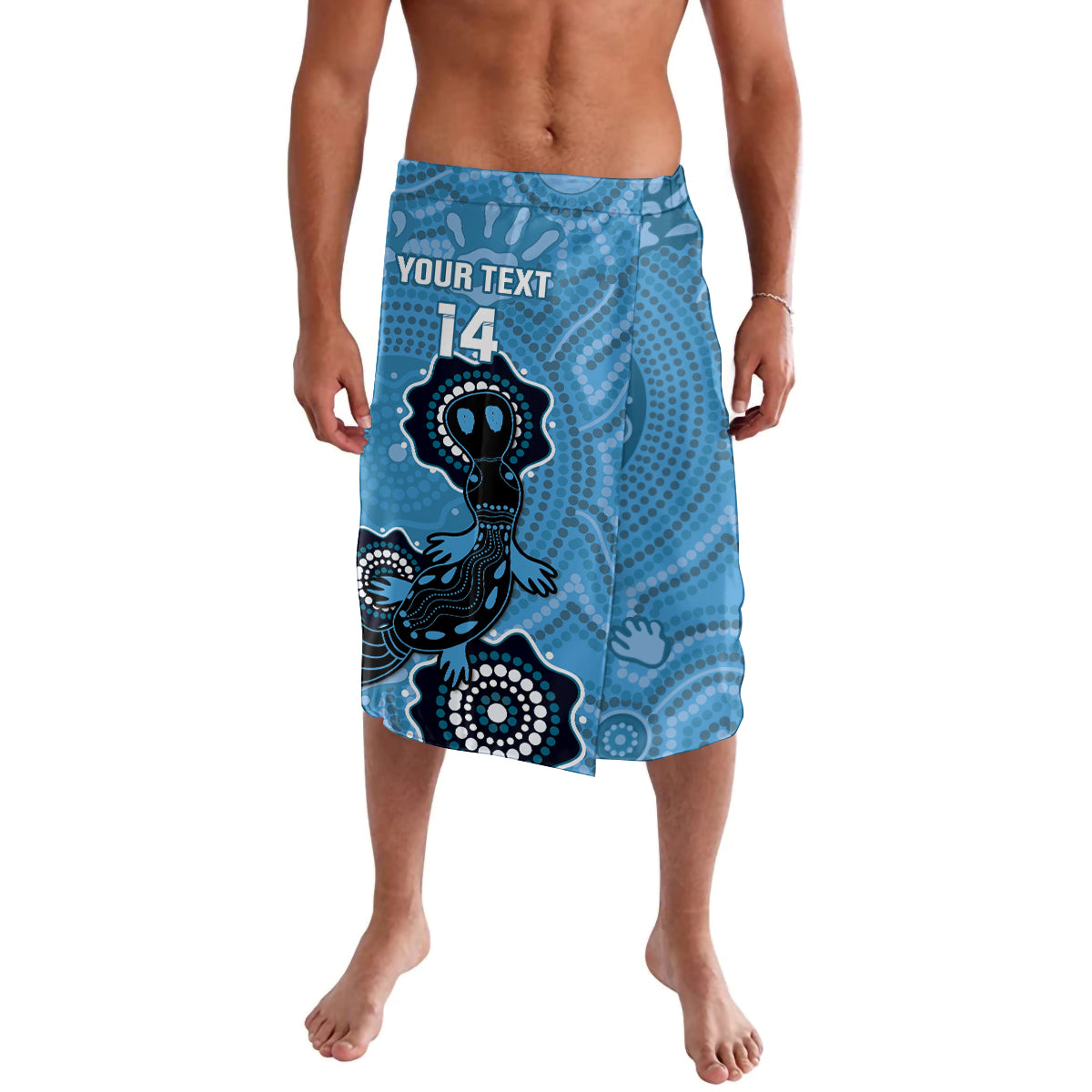 Custom NSW Blues Rugby Lavalava 2024 Platypus Mix Aboriginal Art