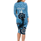 Custom NSW Blues Rugby Long Sleeve Bodycon Dress 2024 Platypus Mix Aboriginal Art