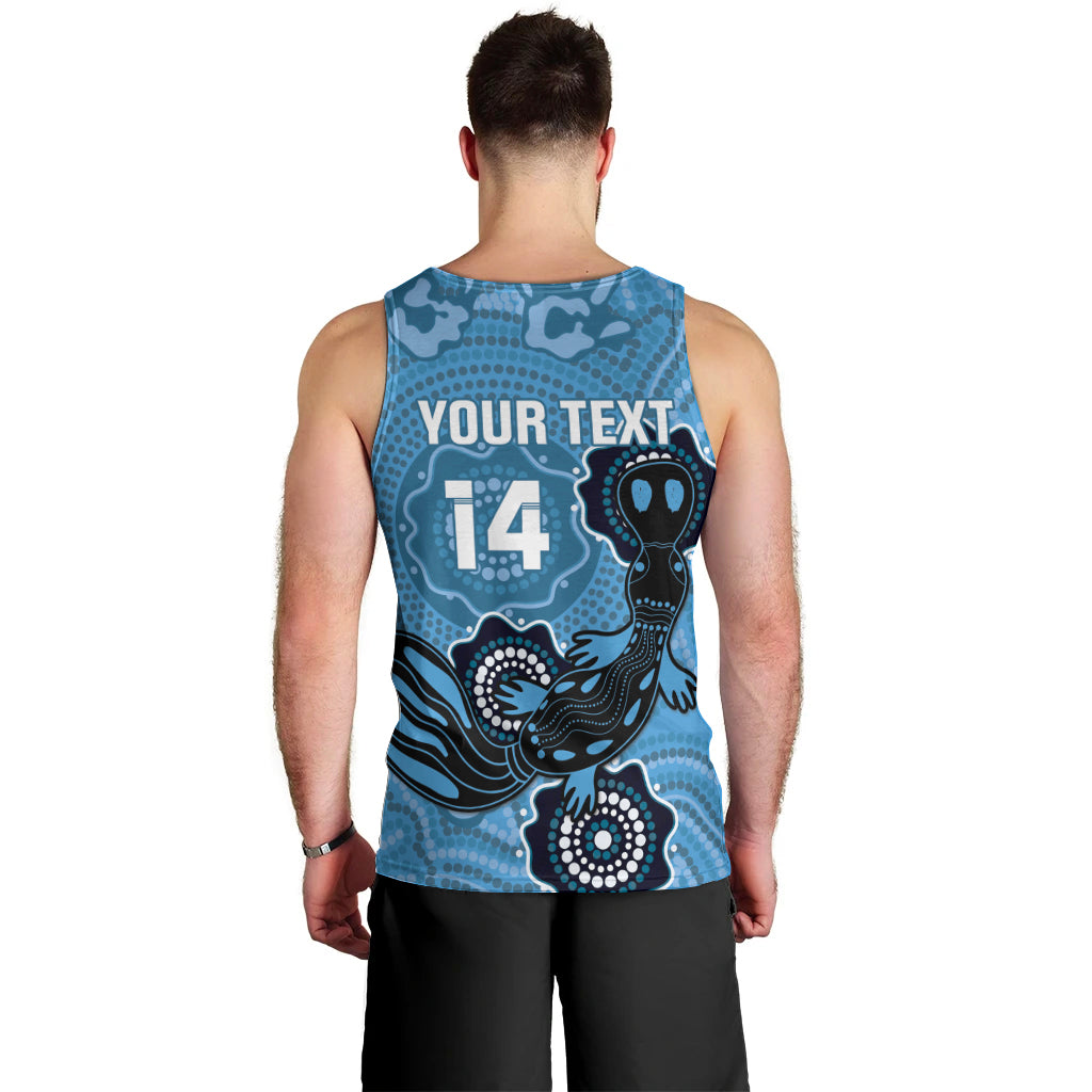 Custom NSW Blues Rugby Men Tank Top 2024 Platypus Mix Aboriginal Art
