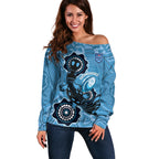 Custom NSW Blues Rugby Off Shoulder Sweater 2024 Platypus Mix Aboriginal Art