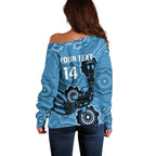 Custom NSW Blues Rugby Off Shoulder Sweater 2024 Platypus Mix Aboriginal Art