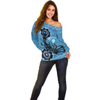 Custom NSW Blues Rugby Off Shoulder Sweater 2024 Platypus Mix Aboriginal Art