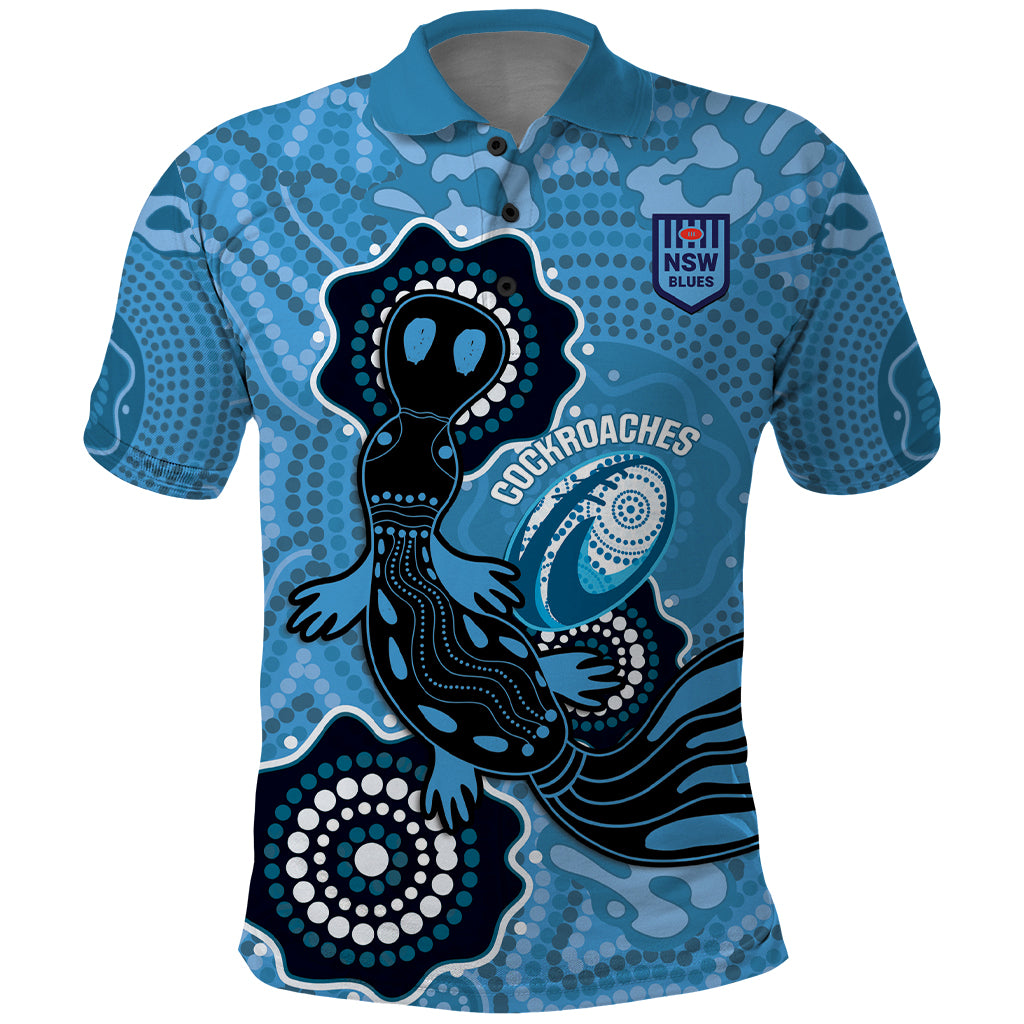 Custom NSW Blues Rugby Polo Shirt 2024 Platypus Mix Aboriginal Art