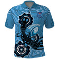 Custom NSW Blues Rugby Polo Shirt 2024 Platypus Mix Aboriginal Art