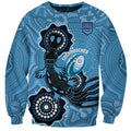 Custom NSW Blues Rugby Sweatshirt 2024 Platypus Mix Aboriginal Art