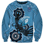Custom NSW Blues Rugby Sweatshirt 2024 Platypus Mix Aboriginal Art
