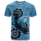 Custom NSW Blues Rugby T Shirt 2024 Platypus Mix Aboriginal Art