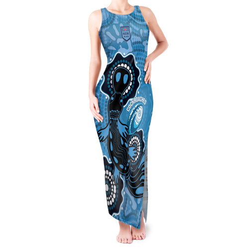 Custom NSW Blues Rugby Tank Maxi Dress 2024 Platypus Mix Aboriginal Art