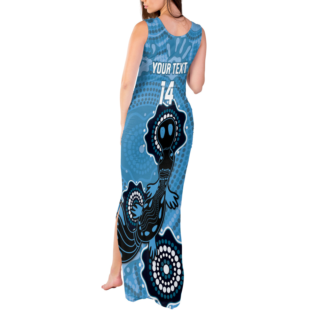Custom NSW Blues Rugby Tank Maxi Dress 2024 Platypus Mix Aboriginal Art