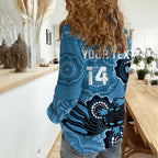 Custom NSW Blues Rugby Women Casual Shirt 2024 Platypus Mix Aboriginal Art