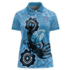 Custom NSW Blues Rugby Women Polo Shirt 2024 Platypus Mix Aboriginal Art