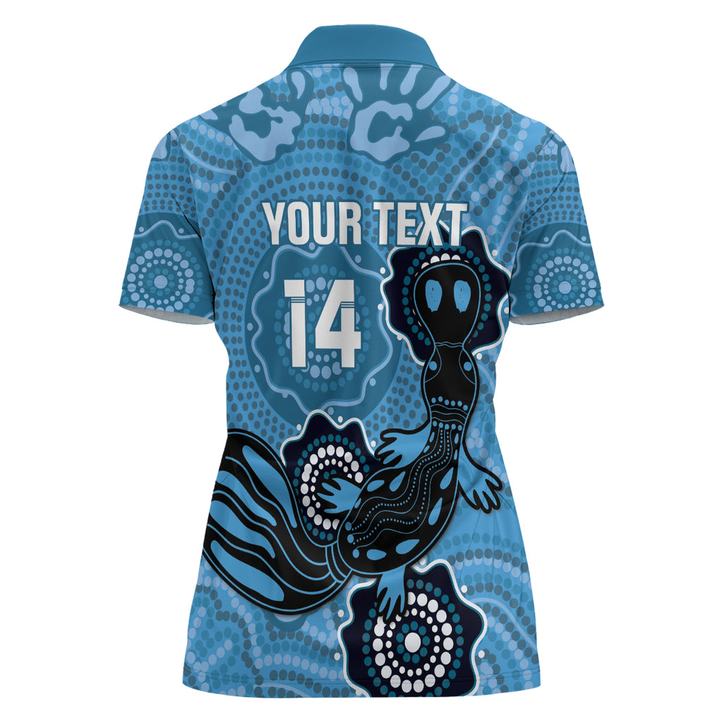 Custom NSW Blues Rugby Women Polo Shirt 2024 Platypus Mix Aboriginal Art