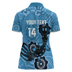 Custom NSW Blues Rugby Women Polo Shirt 2024 Platypus Mix Aboriginal Art
