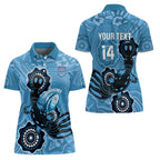 Custom NSW Blues Rugby Women Polo Shirt 2024 Platypus Mix Aboriginal Art