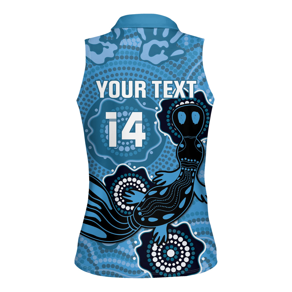 Custom NSW Blues Rugby Women Sleeveless Polo Shirt 2024 Platypus Mix Aboriginal Art