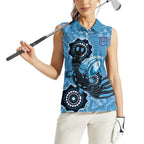 Custom NSW Blues Rugby Women Sleeveless Polo Shirt 2024 Platypus Mix Aboriginal Art