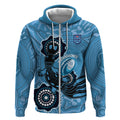 Custom NSW Blues Rugby Zip Hoodie 2024 Platypus Mix Aboriginal Art