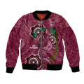 Custom Queensland Maroons Rugby Bomber Jacket 2024 Koala Mix Aboriginal Art
