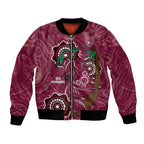Custom Queensland Maroons Rugby Bomber Jacket 2024 Koala Mix Aboriginal Art