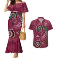 Custom Queensland Maroons Rugby Couples Matching Mermaid Dress and Hawaiian Shirt 2024 Koala Mix Aboriginal Art