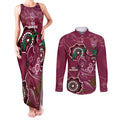 Custom Queensland Maroons Rugby Couples Matching Tank Maxi Dress and Long Sleeve Button Shirt 2024 Koala Mix Aboriginal Art