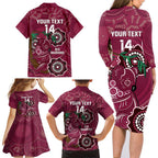 Custom Queensland Maroons Rugby Family Matching Long Sleeve Bodycon Dress and Hawaiian Shirt 2024 Koala Mix Aboriginal Art